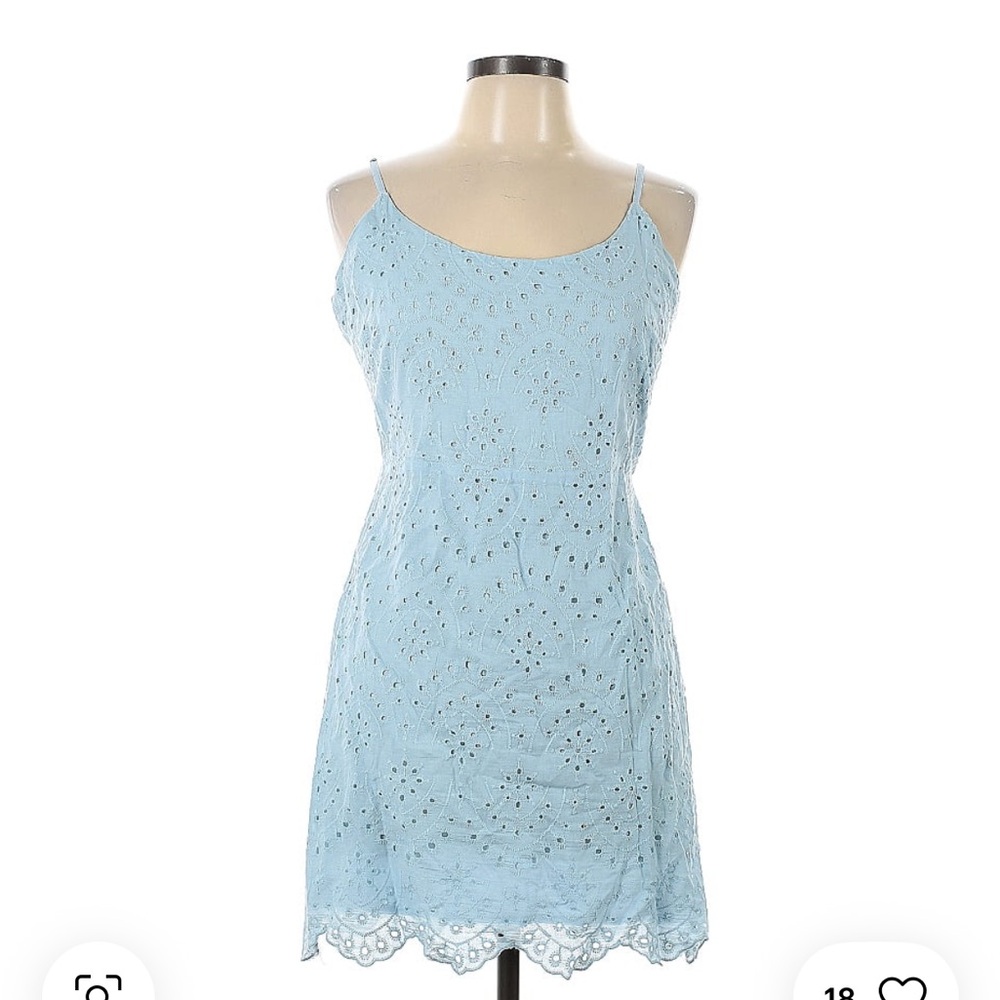 Lulu's Blue Sheath Mini Dress Mock Neck Sleeveless